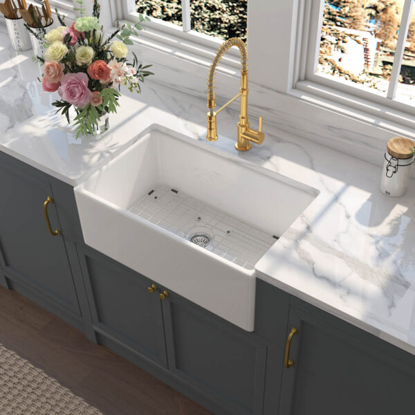 Wholesale 30 L x 20 W Fireclay White Sink Apron Front Kitchen Sink cUPC Farmhouse Kitchen Sink