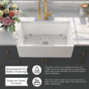 Kitchen Sink Apron Front Ceramic Porcelain Single Bowl Farmhouse Kitchen Sink
