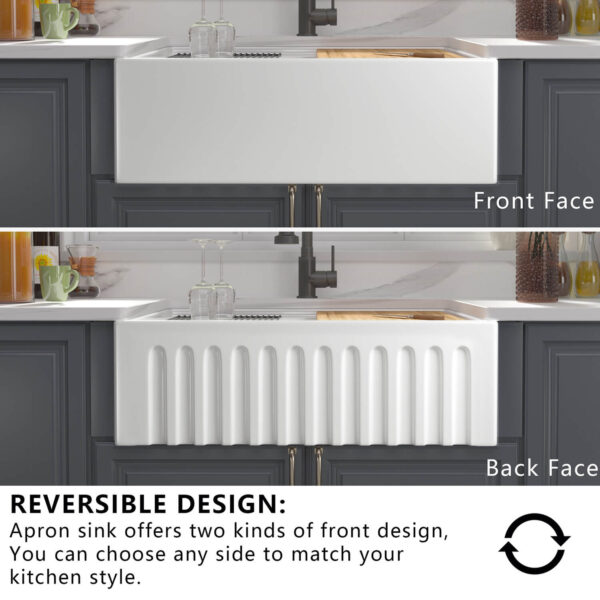 Wholesale Good Quality Kitchen Sink White Porcelain Apron Front Single Bowl Handmade Farmhouse Kitchen Sink