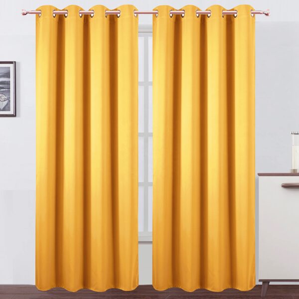 Cortinas Para La Sala Thermal Insulated Grommet Room Darkening Yellow Blackout Curtains for Living Room