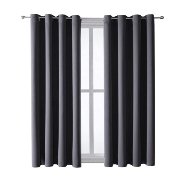 Factory Wholesale Hotel Window Thermal Insulated Room Darkening Curtains Living Room Bedroom Plain Grommet Blackout Curtains