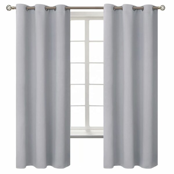 Wholesale Modern Style Light Grey Thermal Insulated Grommet Window Treatments Wohnzimmer Vorhang Curtains for Bedroom
