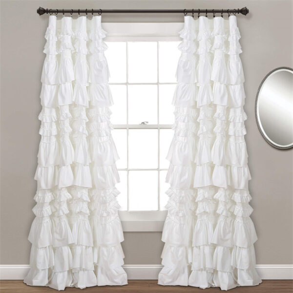 Pleated Sheer Home Curtains New Material Smooth Soft Ruffles White Chiffon Curtain