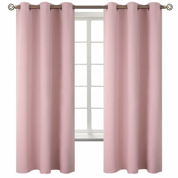 Room Darkening Curtains Grommet Thermal Insulated Drapes Baby Pink Curtains For Living Room