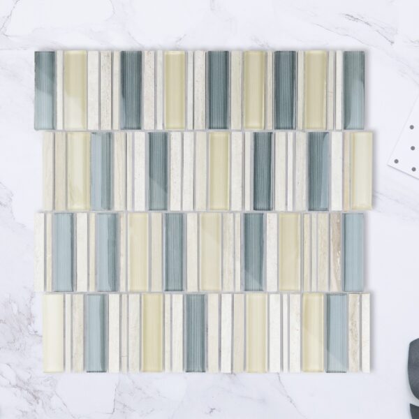 Marble and Rectangle Glass Mosaic Tile for Kitchen Bathroom Wall Decoration Tiles