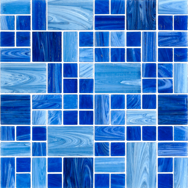 Cheap Square Blue Outdoor Swimming Pool Mosaic Tiles Glass Pool Tile