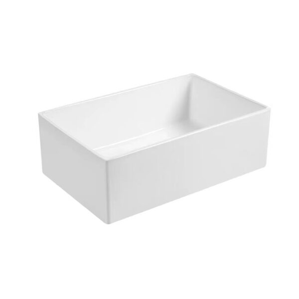 Farmhouse Sink Deep Single Bowl White Ceramic Porcelain Fireclay White Apron-Front Kitchen Farm House Sink