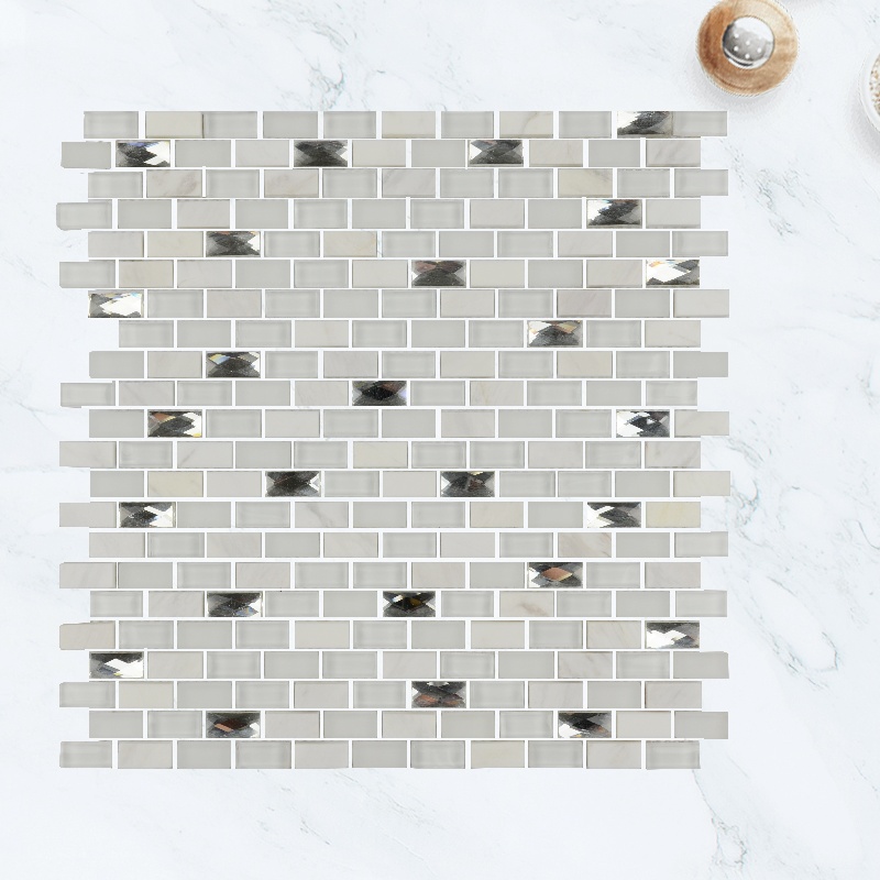 Wholesale Long and thin strip electroplating Glass Mosaic Tile Kitchen Bathroom Wall Decoration Tiles