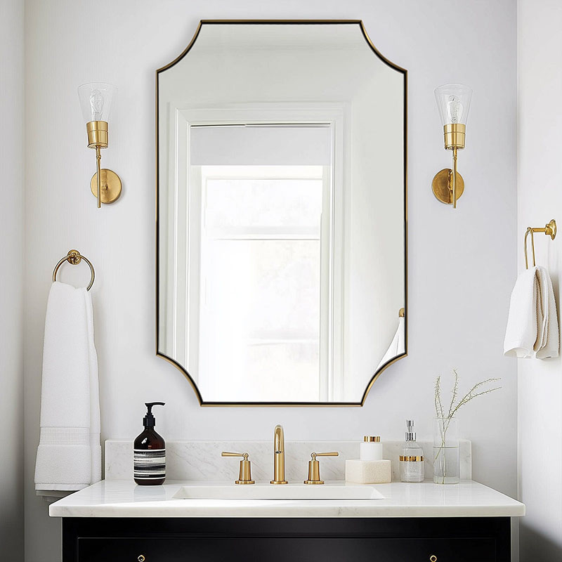 Wholesale Modern Luxury Hotel Room Decorative Antique Gold Wall Mirror