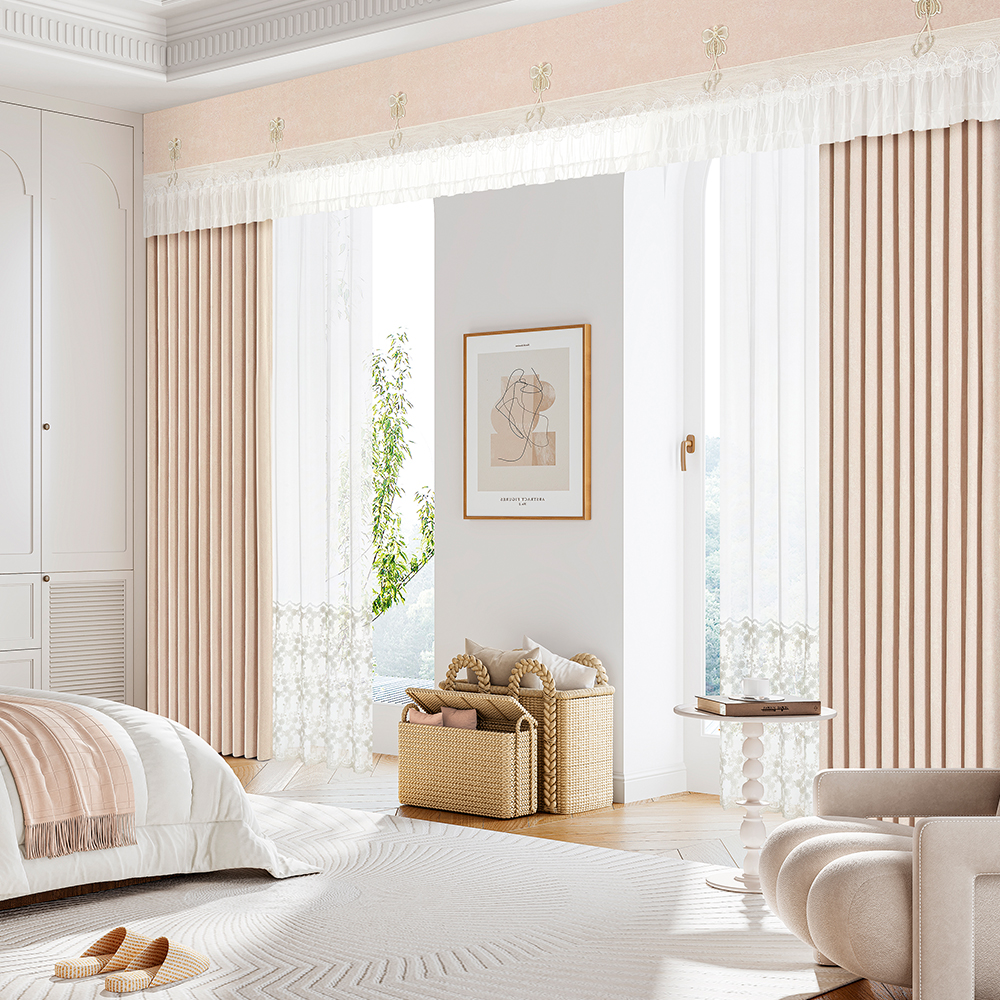 Modern Style Smart Home Compatible Flame Curtains Custom OEM/ODM Fbaric Curtain Product