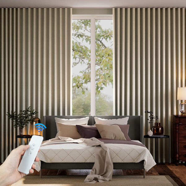 Office Hotel Curtains Modern Style Pleated Wave Window Curtains Blackout Full Window Curtains for Home Office & Bedroom