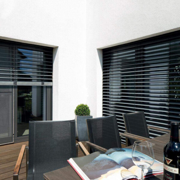 Outdoor Thick Aluminum Venetian Blinds Waterproof Weatherproof Sun Protection Electric Horizontal Blinds Patio Windows Skylights