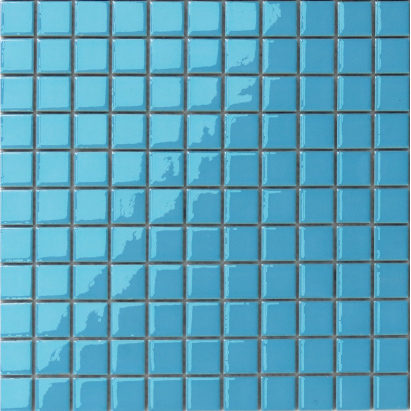 Quality Multi-Shape Blue Pool Floor Mosaics Tiles Glazed Porcelain Swimming Pool Tile