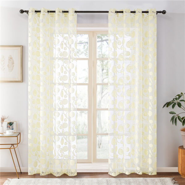 Readymade Window Decoration Voile Drapes Living Room Bedroom Sheer Printed Curtain
