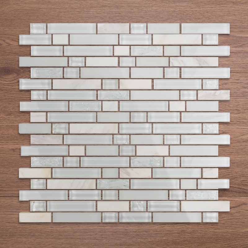 Rectangle Glass Mosaic Tile Kitchen Bathroom Wall Decoration Tiles Mosaic Supplier