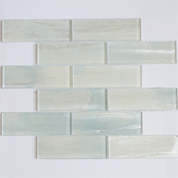 Glitter Stripes Glass Mosaic Tile for Bathroom Wall Decoration Tiles Swimming pool Mosaic Supplier