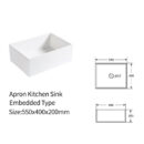Kitchen Sink Apron Front Ceramic Porcelain Single Bowl Farmhouse Kitchen Sink
