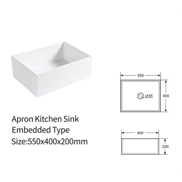 Wholesale Good Quality Kitchen Sink White Porcelain Apron Front Single Bowl Handmade Farmhouse Kitchen Sink