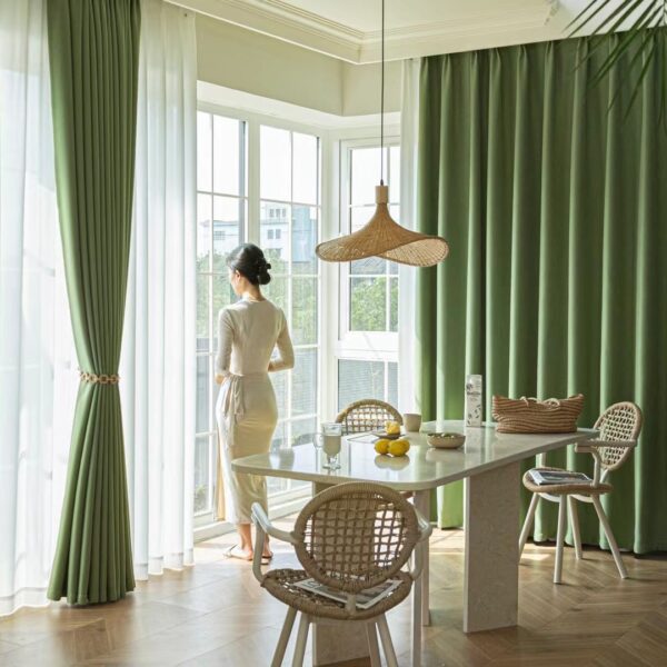 Wholesale Luxury Living Room Fancy Designed Thermal Insulated Ripple Grommet Embroidered Plant Woven